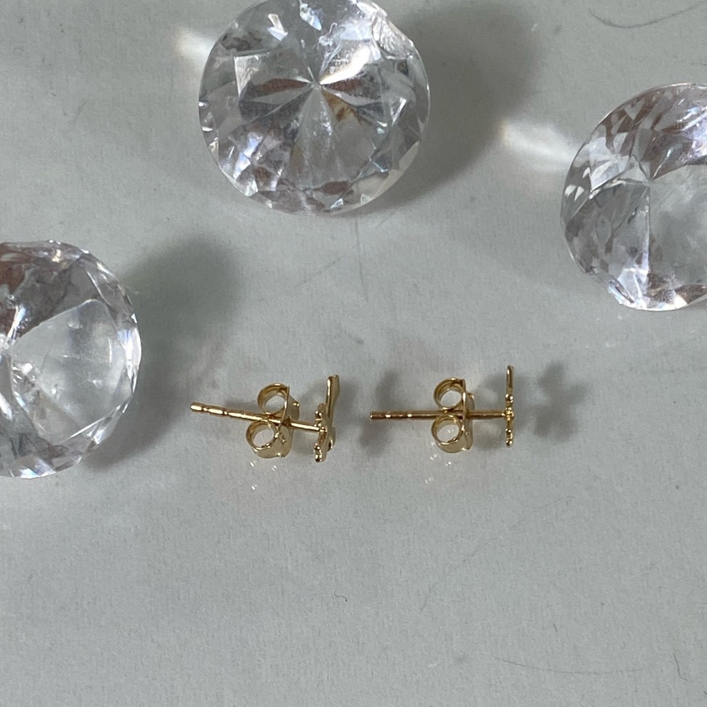 14K YELLOW GOLD cross crucifix studs ✝️ MADE IN TURKEY - Picture 6 of 15